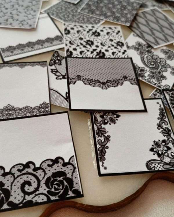 Black Victorian Lace Sticker Pack