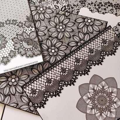 Black Lace Paper Pad Scrapbook