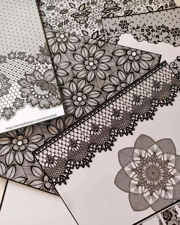 Black Lace Paper Pad Scrapbook