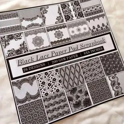 Black Lace Paper Pad Scrapbook