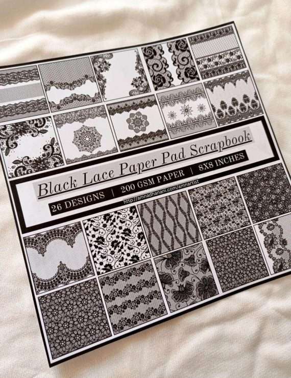 Black Lace Paper Pad Scrapbook