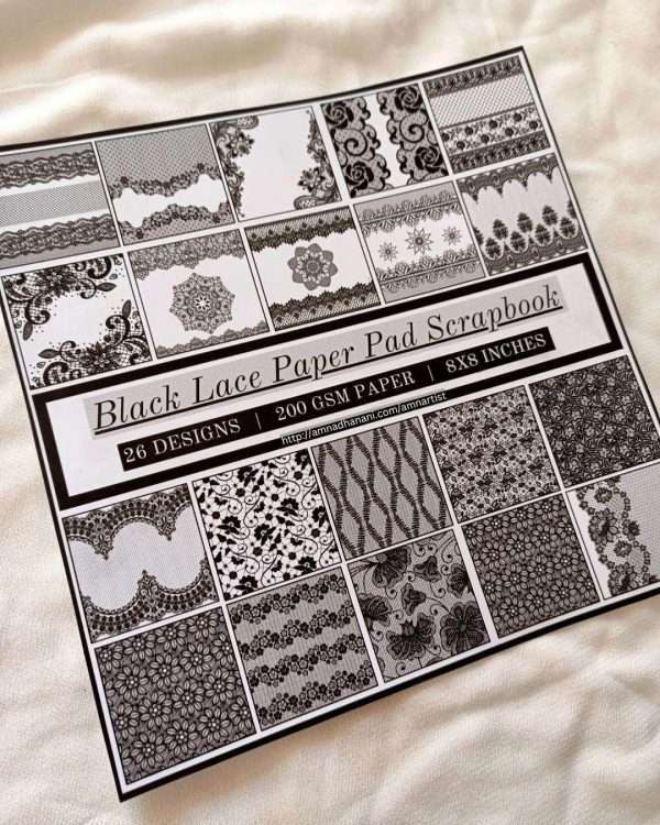 Black Lace Paper Pad Scrapbook