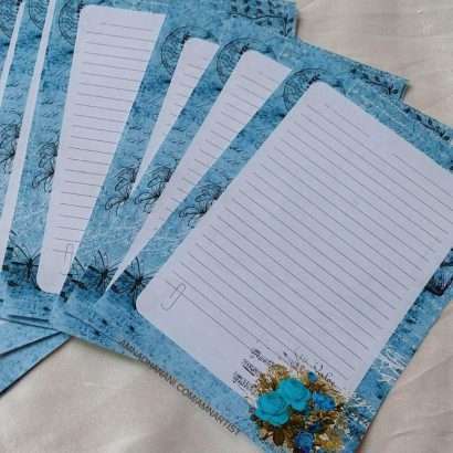 Fancy Blue Letter Papers – 2 Papers