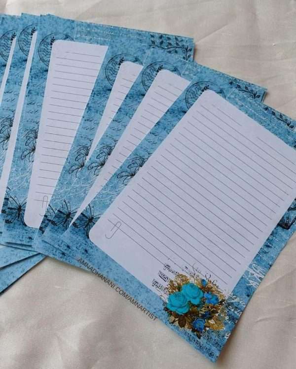 Fancy Blue Letter Papers – 2 Papers