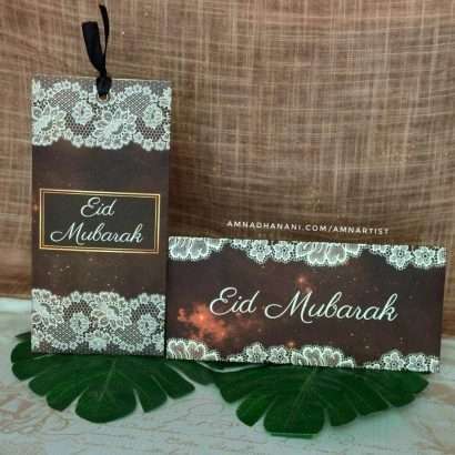 Crimson Galaxy Lace Eid Envelope Set of 6