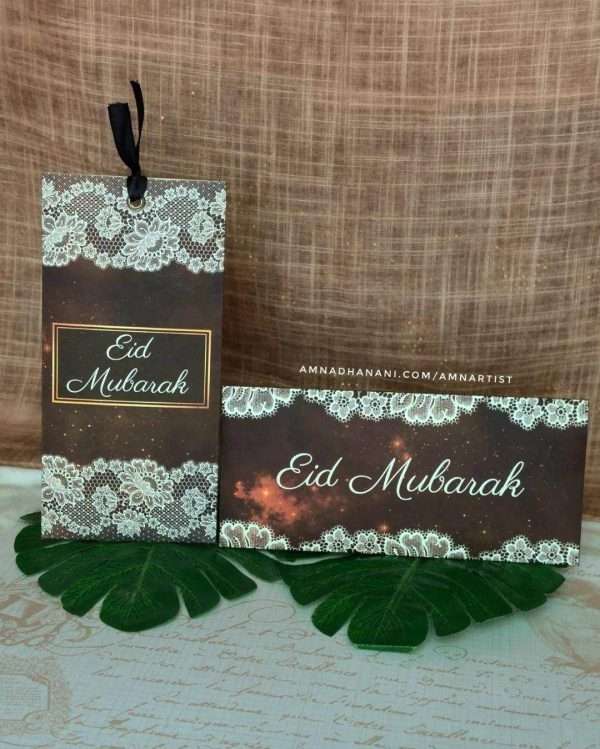 Crimson Galaxy Lace Eid Envelope Set of 6