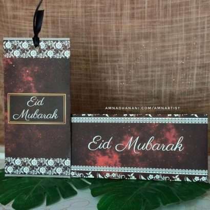 Crimson Galaxy Lace Eid Envelope Set of 6