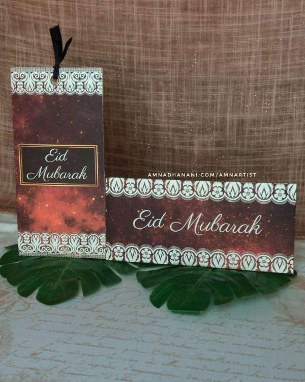 Crimson Galaxy Lace Eid Envelope Set of 6