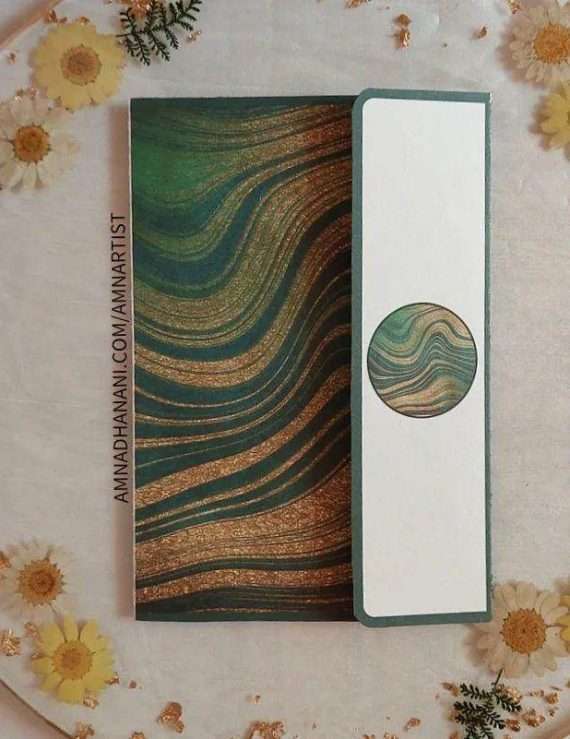 Green Alcohol Ink Envelope