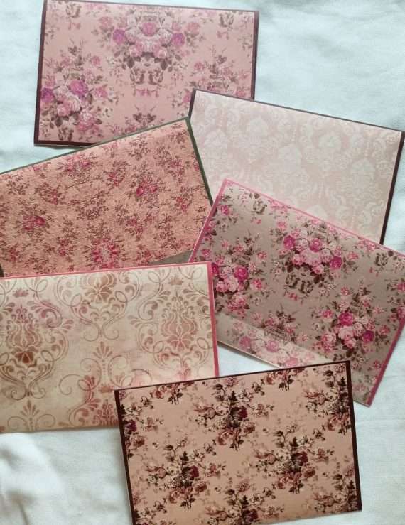 Vintage Pink Envelopes Set of 6