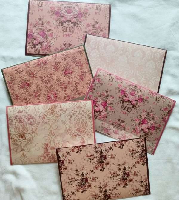 Vintage Pink Envelopes Set of 6