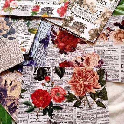 Floral Newspapers Sticker Pack