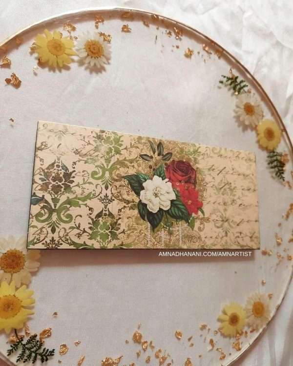 Traditional Green Damask Envelope