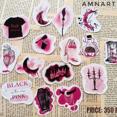 Pink & Black Goth Sticker Pack