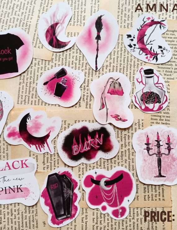 Pink & Black Goth Sticker Pack