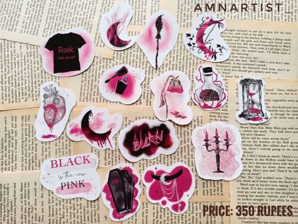 Pink & Black Goth Sticker Pack