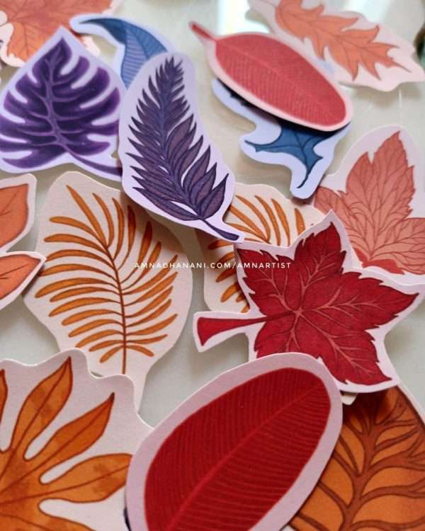 Orange and Purple Leaves Sticker