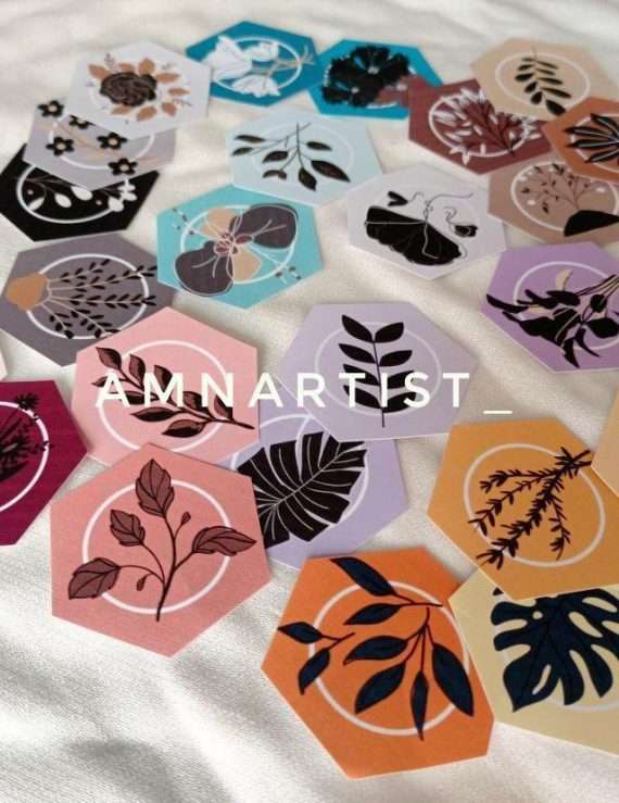 Mixed Botanical Hexagons