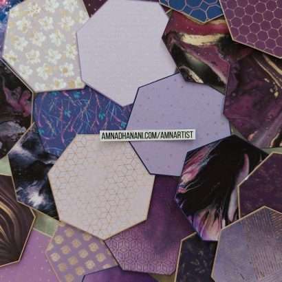 Purple Pattern Heptagons Sticker Pack