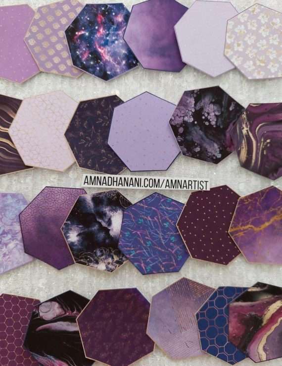 Purple Pattern Heptagons