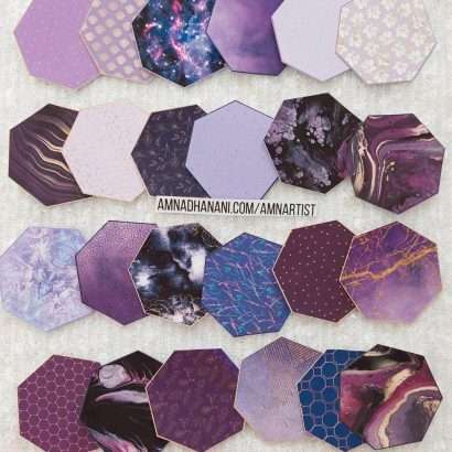 Purple Pattern Heptagons