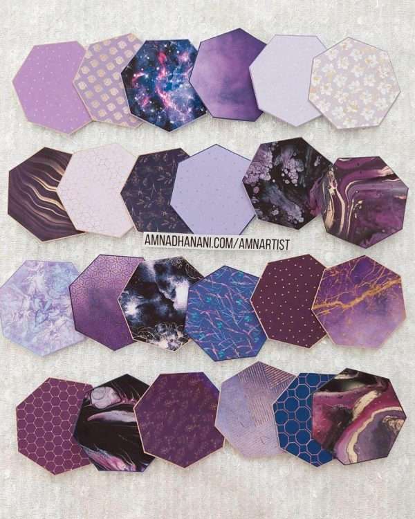 Purple Pattern Heptagons