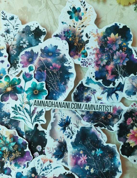 Watercolor Galaxy Flowers