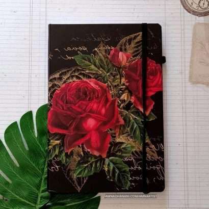 Lined Red Rose Journal