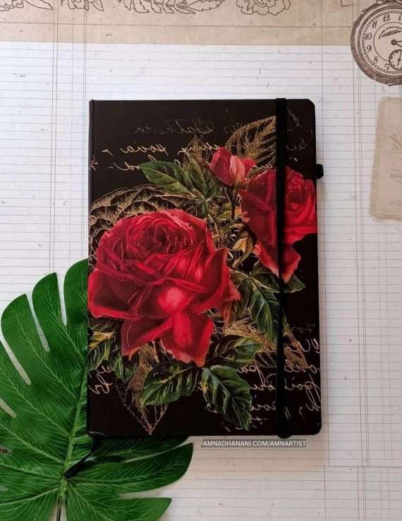 Lined Red Rose Journal