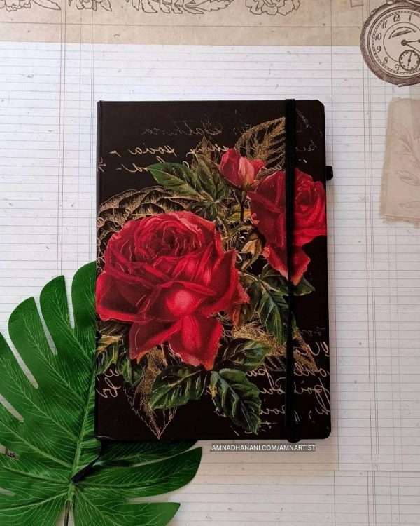 Lined Red Rose Journal