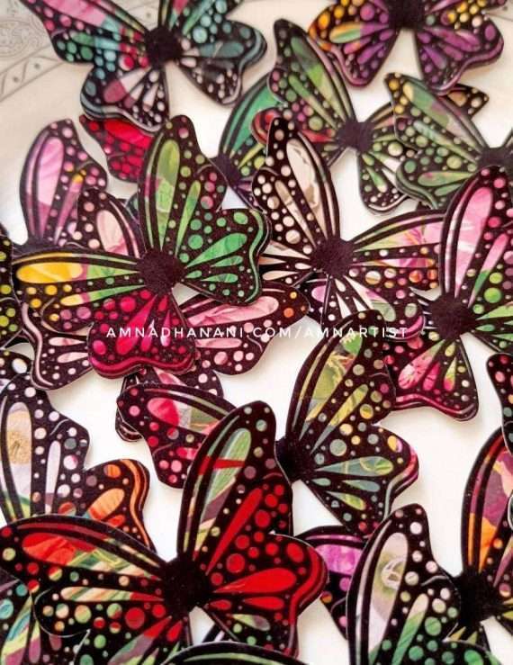 Neutral Color Patterns Long Hexagon Sticker Packs