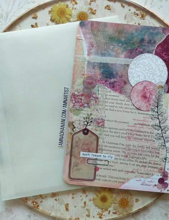 Pink Fantasy Collage Card (FREE SHIPPING)