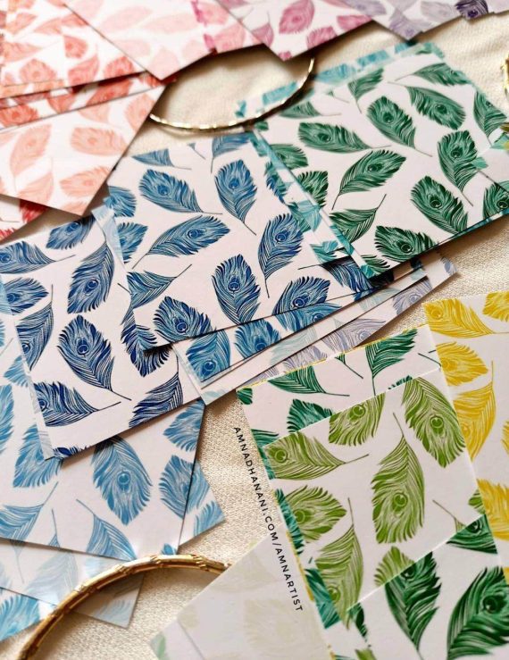 Peacock Feather Paper Set