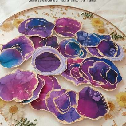 Purple Ink Geode Sticker Pack.