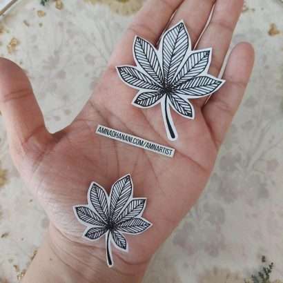 Black & White Leaves Sticker Pack