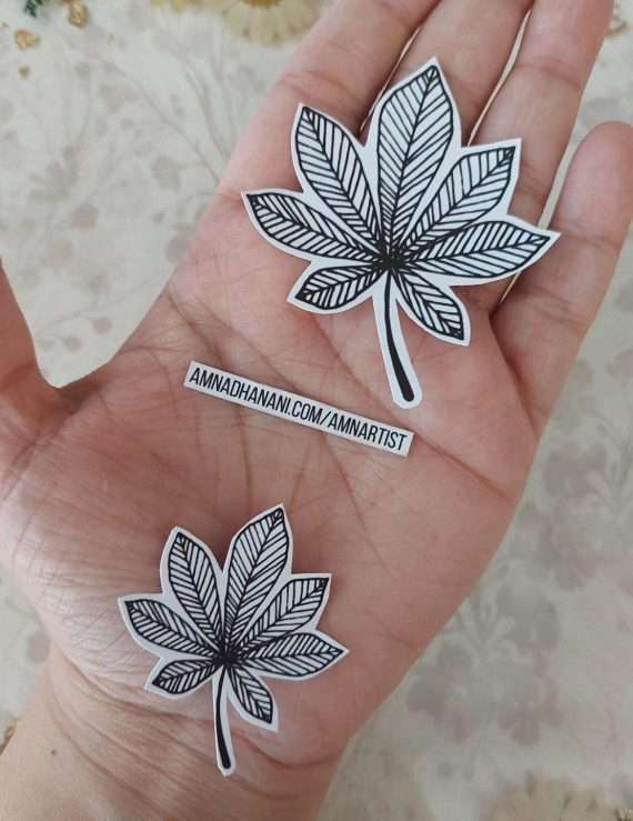 Black & White Leaves Sticker Pack