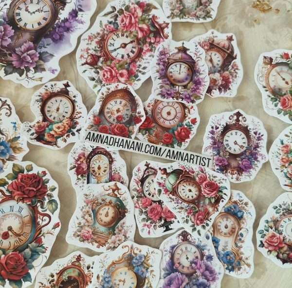 Antique Floral Clock Sticker Pack