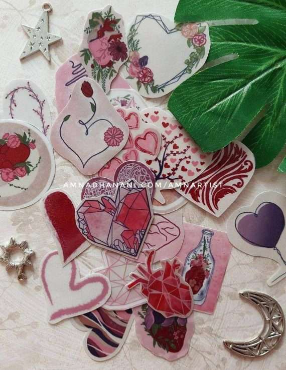 24 Hearts Sticker Pack