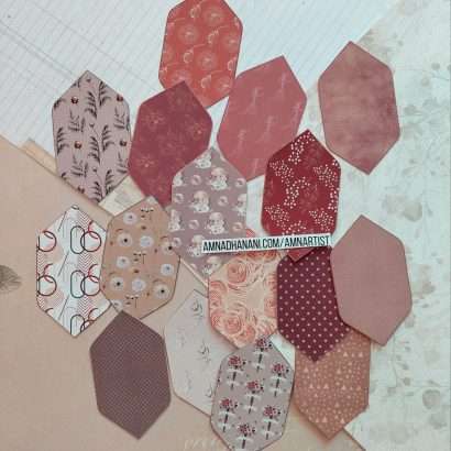 Neutral Color Patterns Long Hexagon Sticker