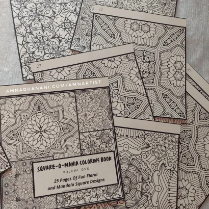 Square Mandala Coloring Pad