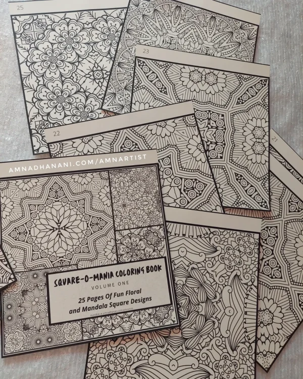 Square Mandala Coloring Pad