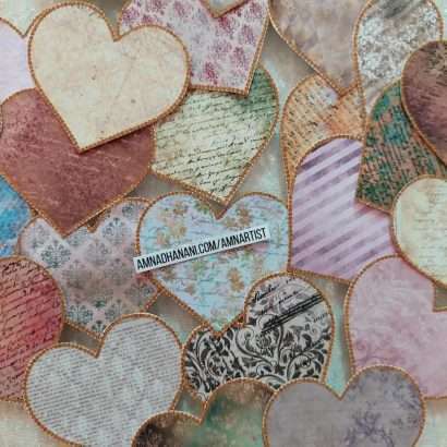 Classic Beaded Hearts Sticker