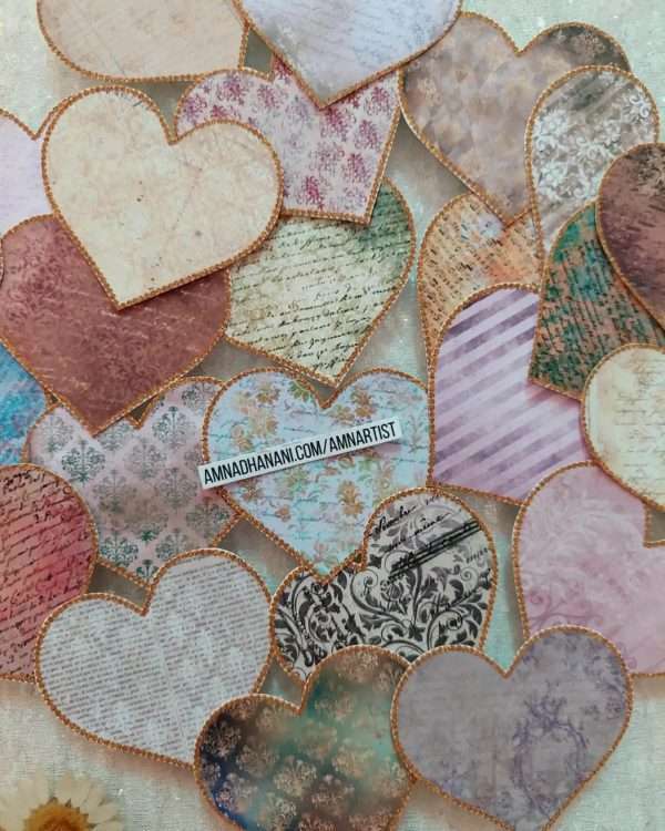 Classic Beaded Hearts Sticker