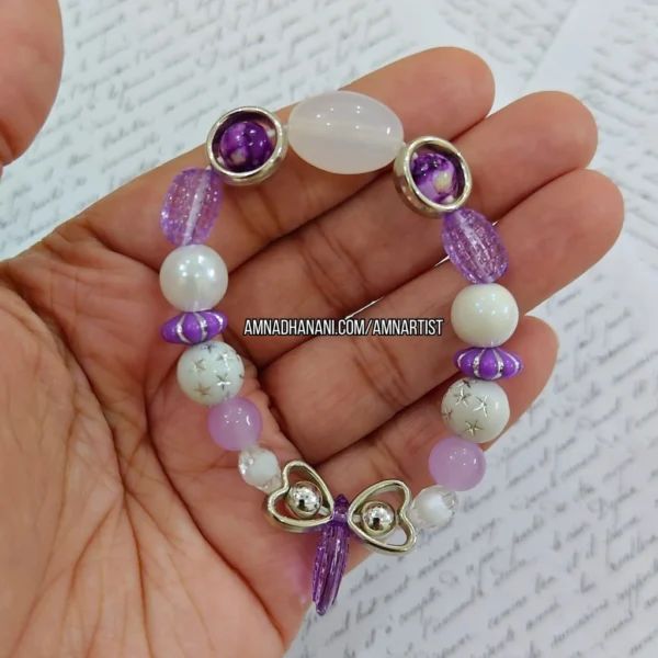 Lilac Heart Bracelet