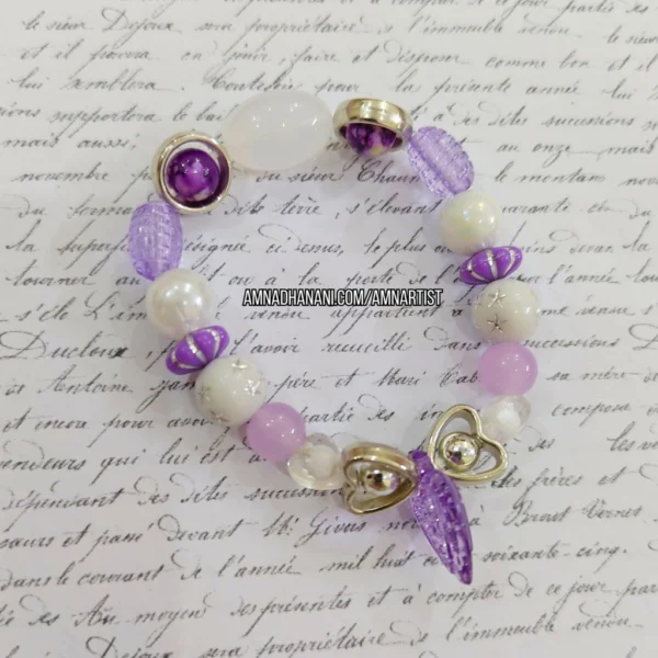 Lilac Heart Bracelet