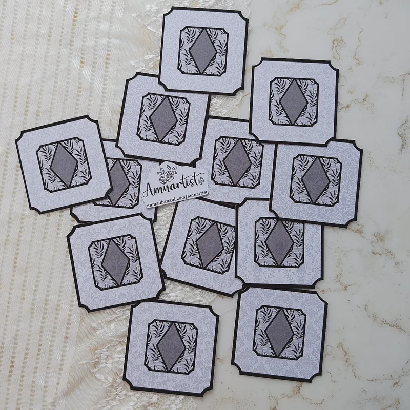 Grey Floral Damask Frame Sticker Pack - Image 3