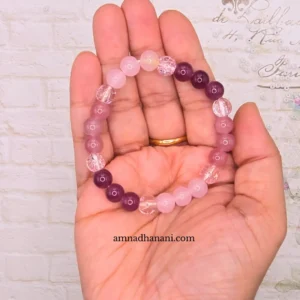 Rose Amethyst Gradient Bracelet – Handmade Beaded Jewelry