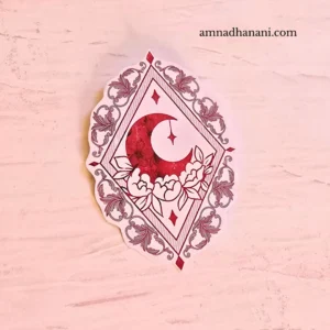Crimson Crescent Floral Single Sticker