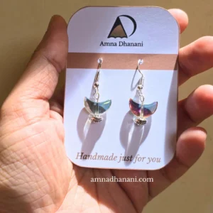 Dual-toned Half Moon Earrings – Handmade Glass Jewelry