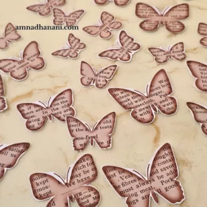 Vintage Script Butterfly Stickers Pack